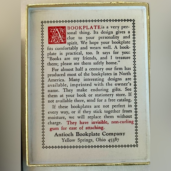 Vintage Antioch Company Japanese Maple Cedar Tree BookPlate Company Original Box - Picture 7 of 11